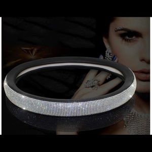 Rhinestone steering wheel cover.